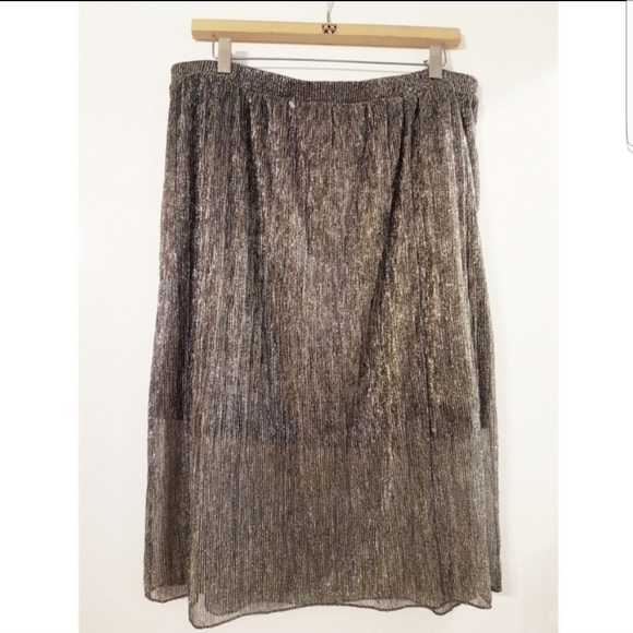 NWT Dex Gold Pleated Midi Skirt Party - Picture 2 of 5